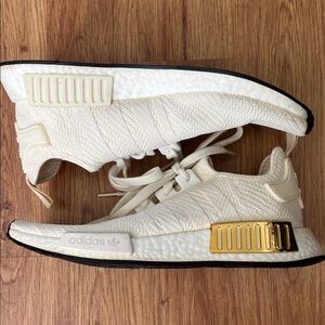 Adidas White and Gold Athletic Shoes